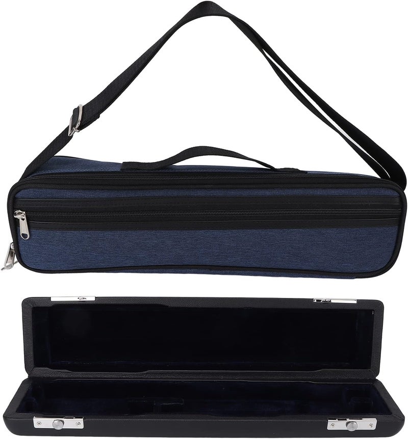 Glomora 17 Hole Flute Case, Flute Case Bag with PU Leather Inner Box + Oxford Cloth Outer Bag, Cross Body & Hand Carry Options, Lightweight & Waterproof - Image 3